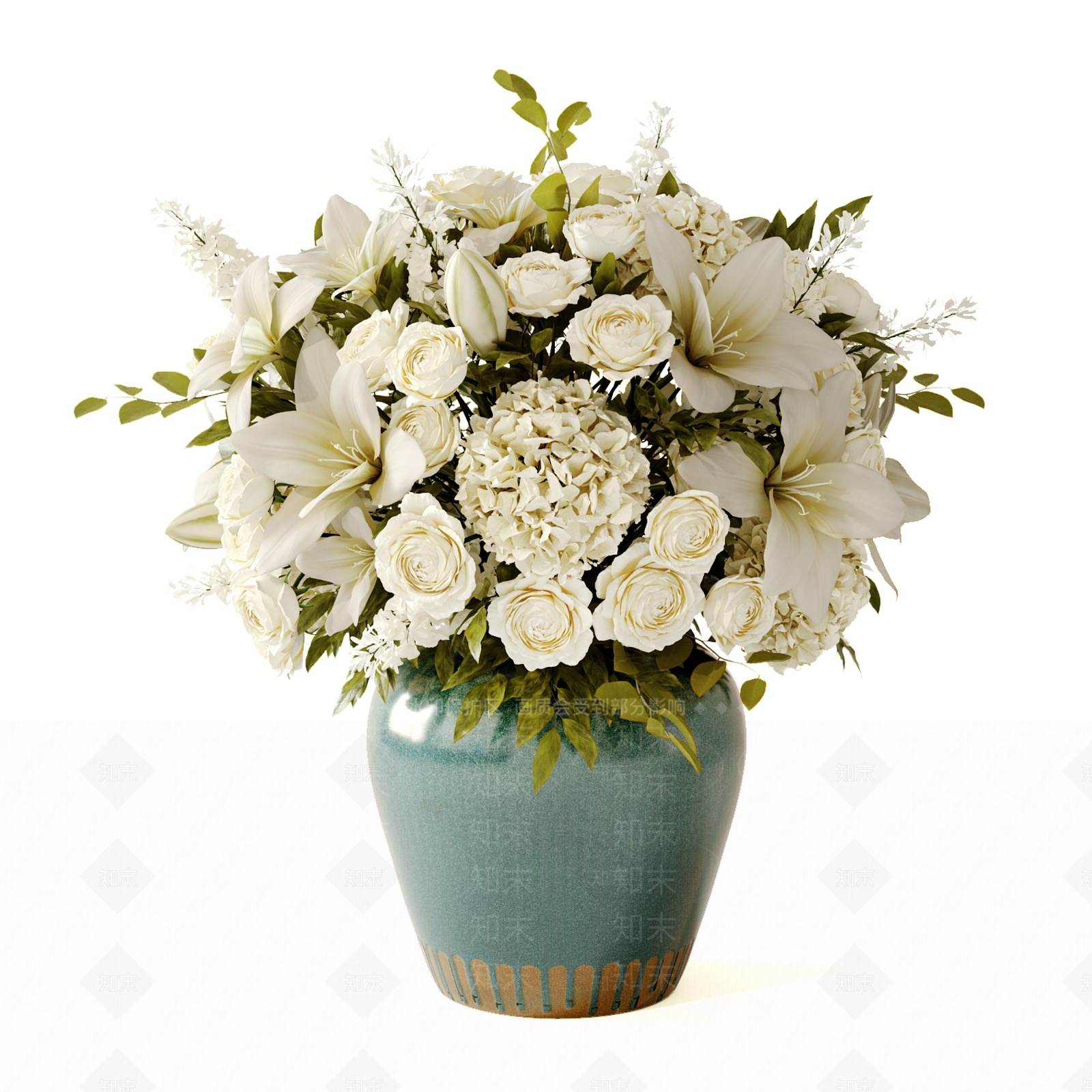 花艺花瓶摆件3D模型下载【ID:1156054118】