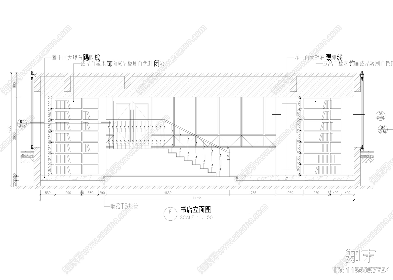 380㎡书店书吧cad施工图下载【ID:1156057754】