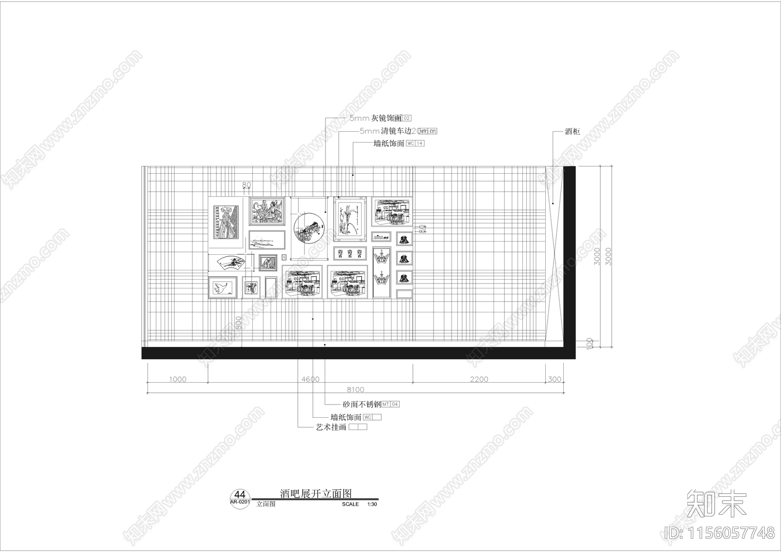 320㎡酒吧cad施工图下载【ID:1156057748】