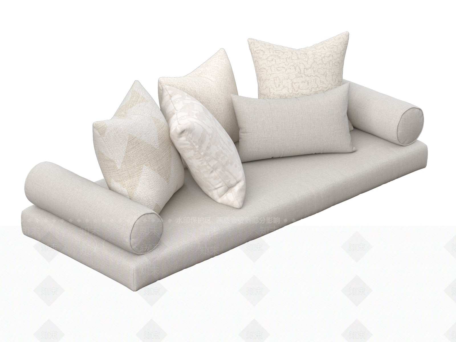 现代飘窗沙发垫3D模型下载【ID:1156060667】