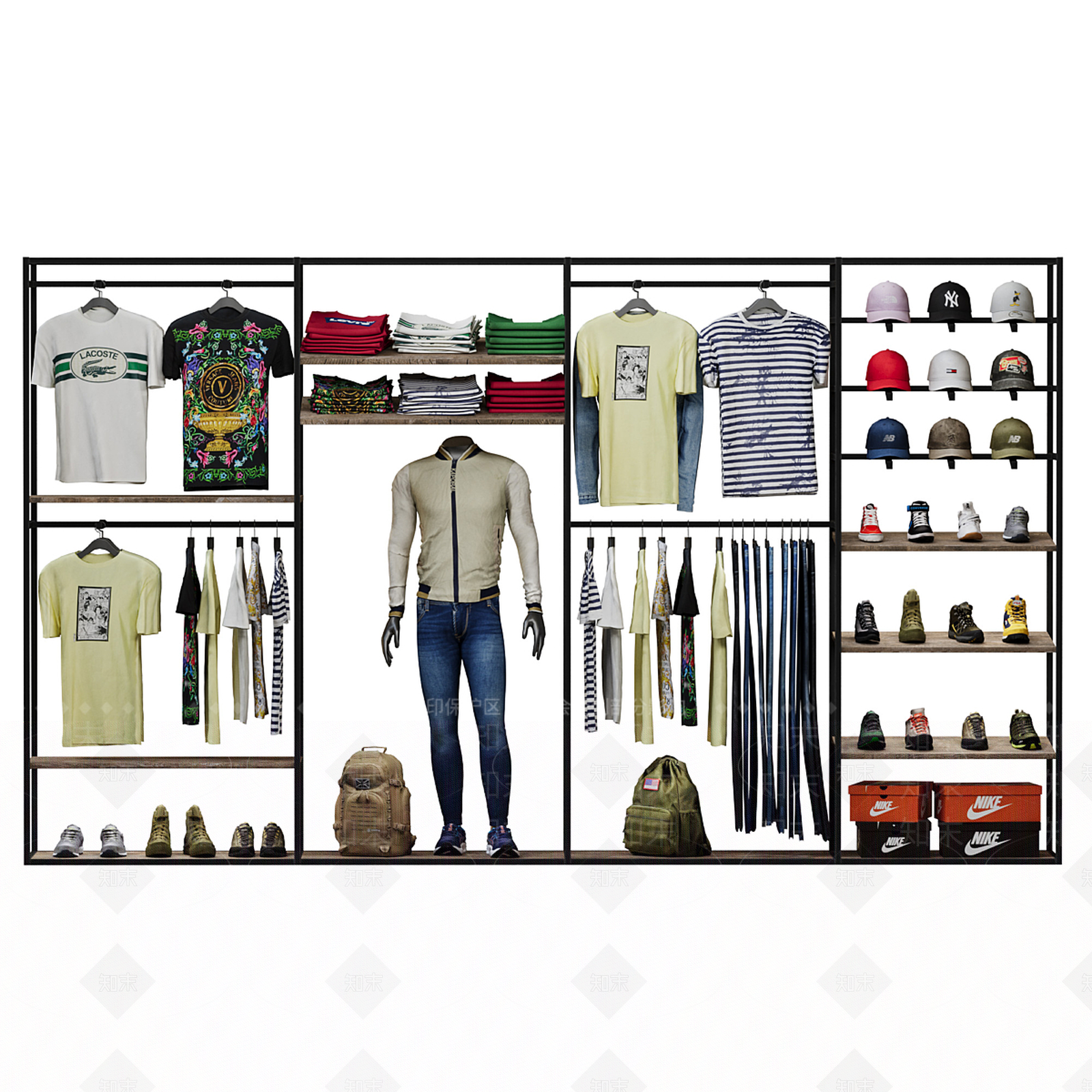 现代商品货架3D模型下载【ID:1156067757】
