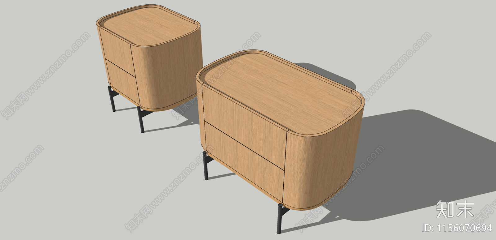 现代床头柜SU模型下载【ID:1156070694】