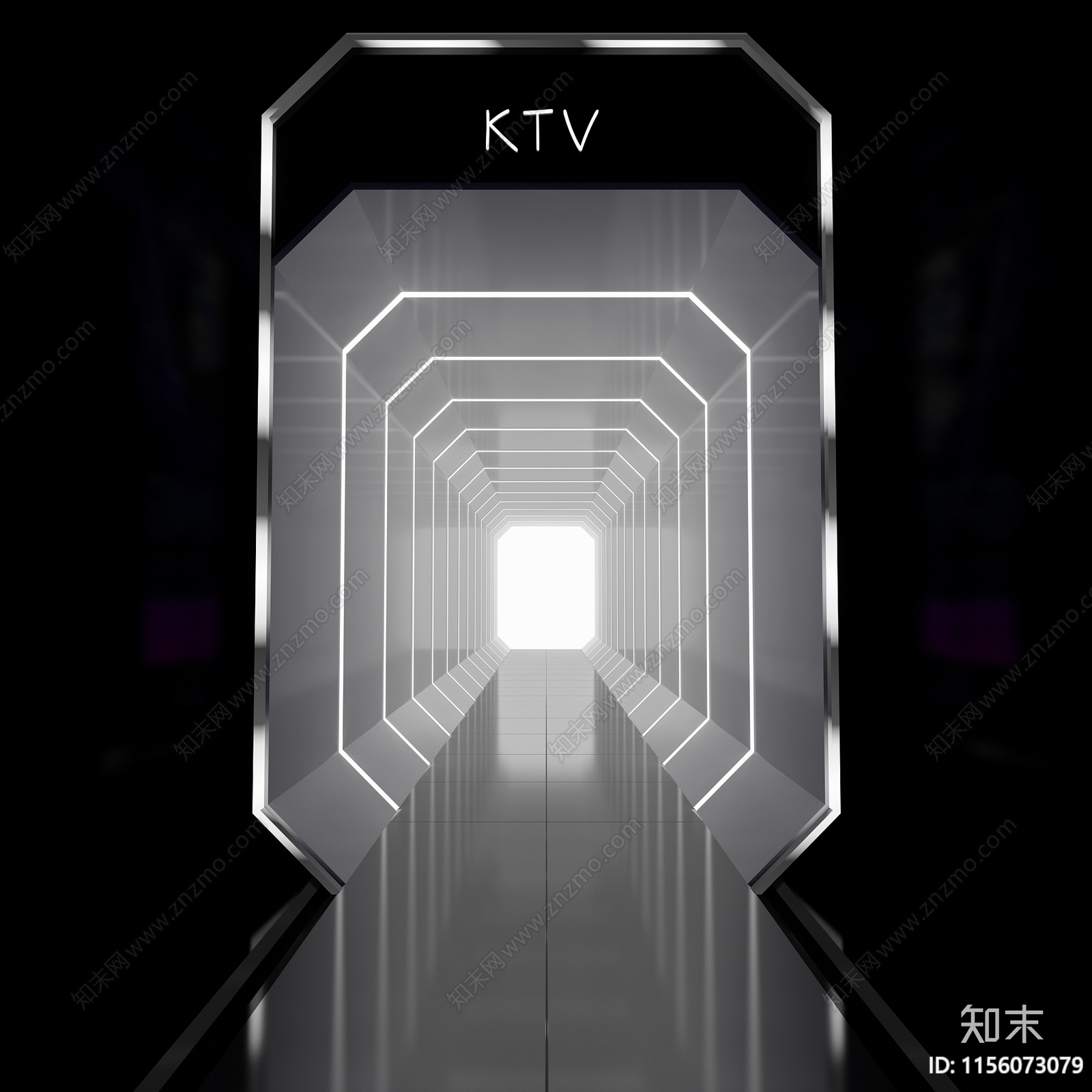 现代高级灰KTV过道3D模型下载【ID:1156073079】