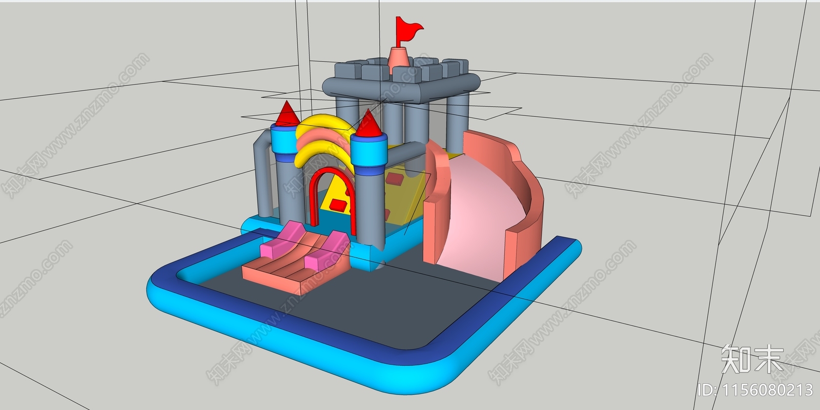 网红儿童充气城堡SU模型下载【ID:1156080213】