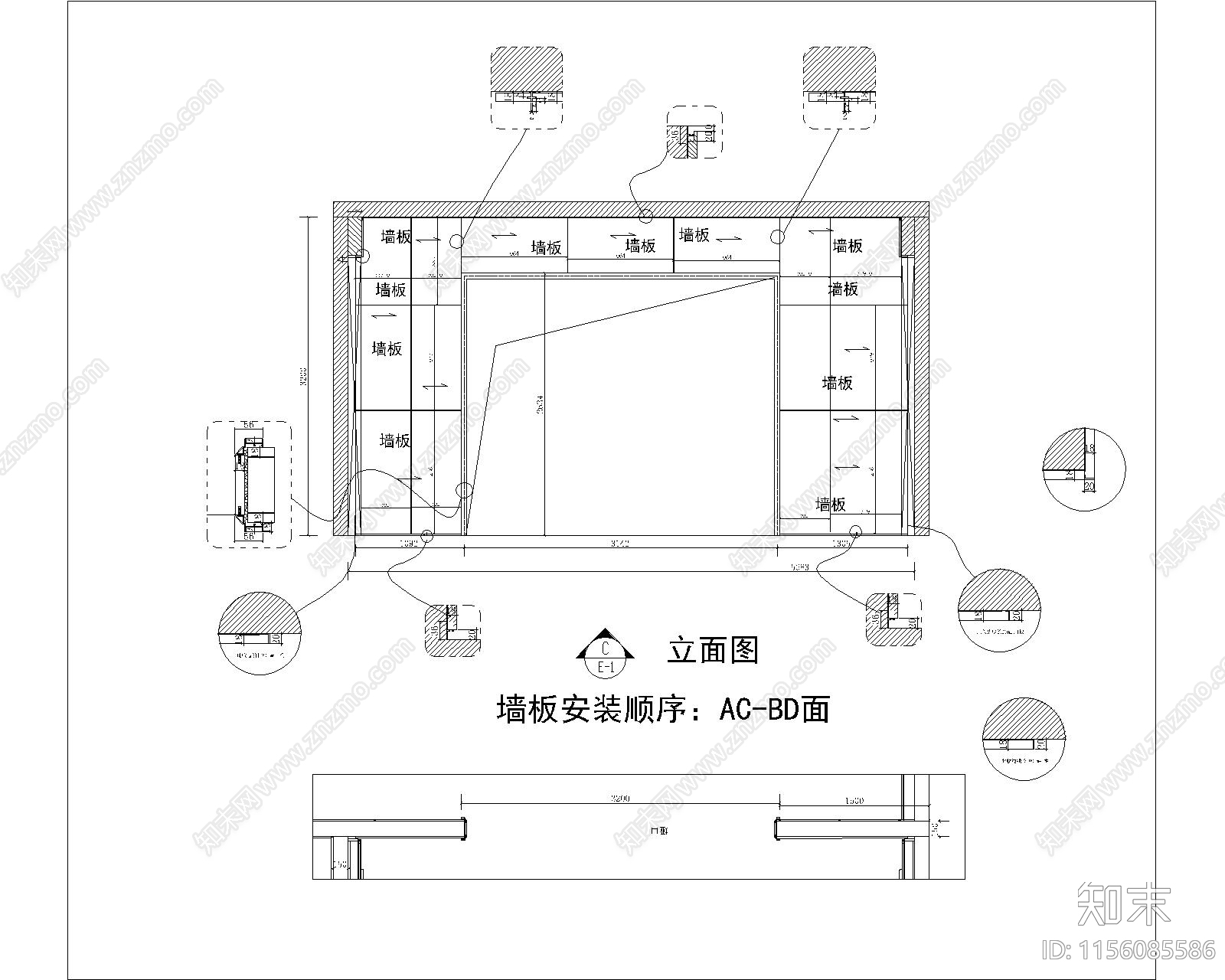 店面卧室开放式衣帽间cad施工图下载【ID:1156085586】