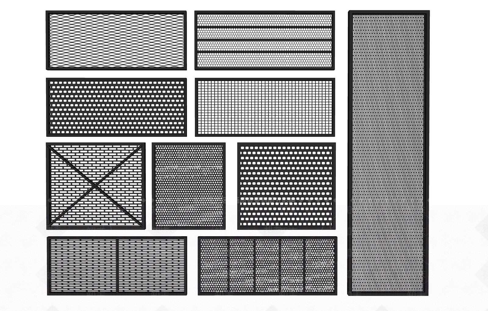现代铁丝网栏杆SU模型下载【ID:1156086703】