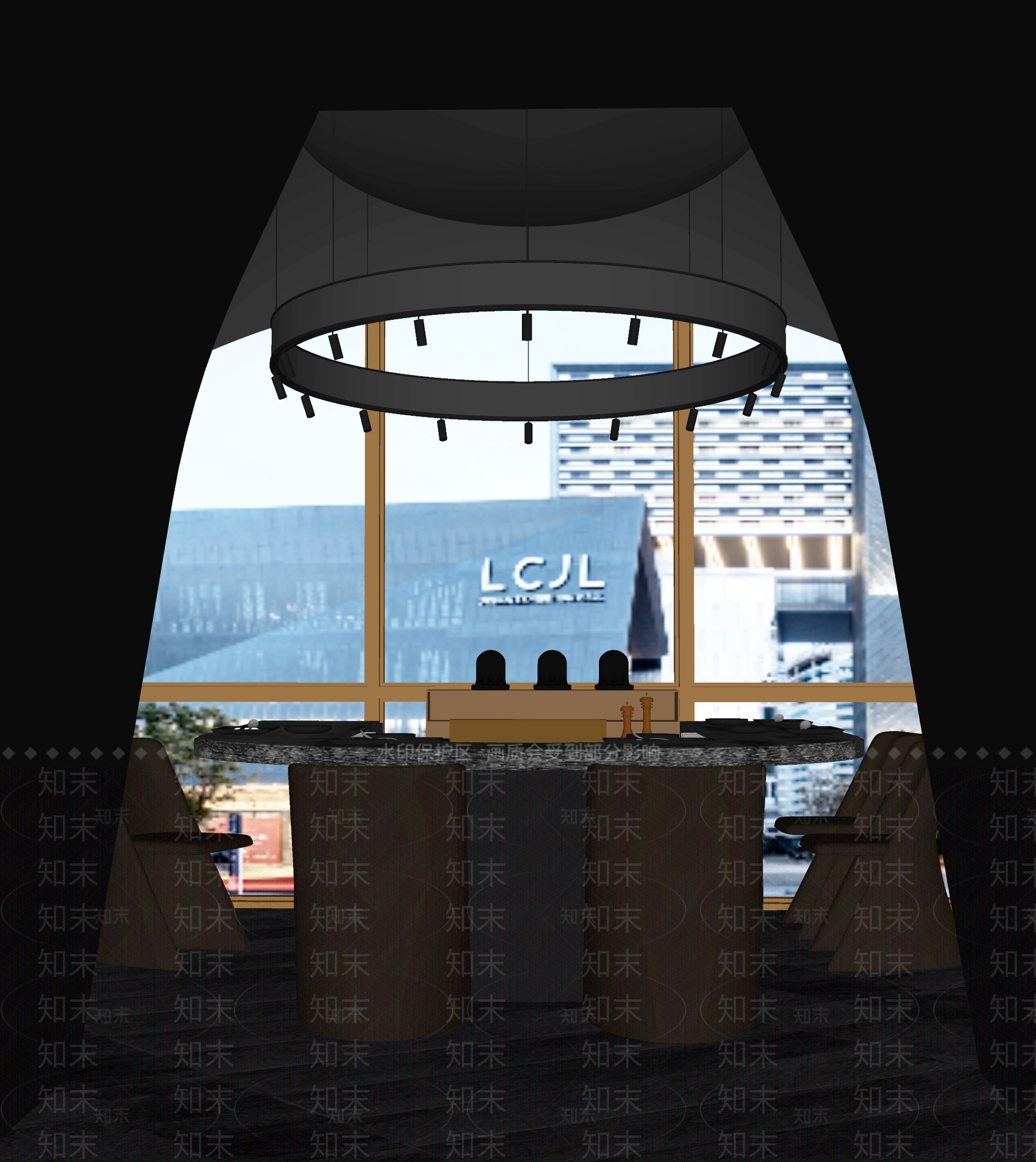 现代暗黑风餐厅包厢SU模型下载【ID:1156086925】