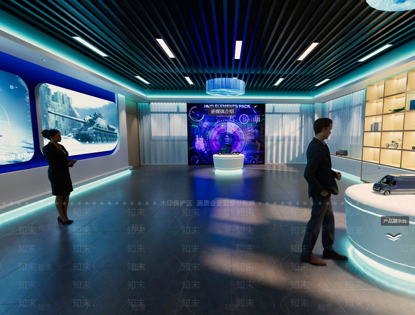 现代科技展厅SU模型下载【ID:1156088309】
