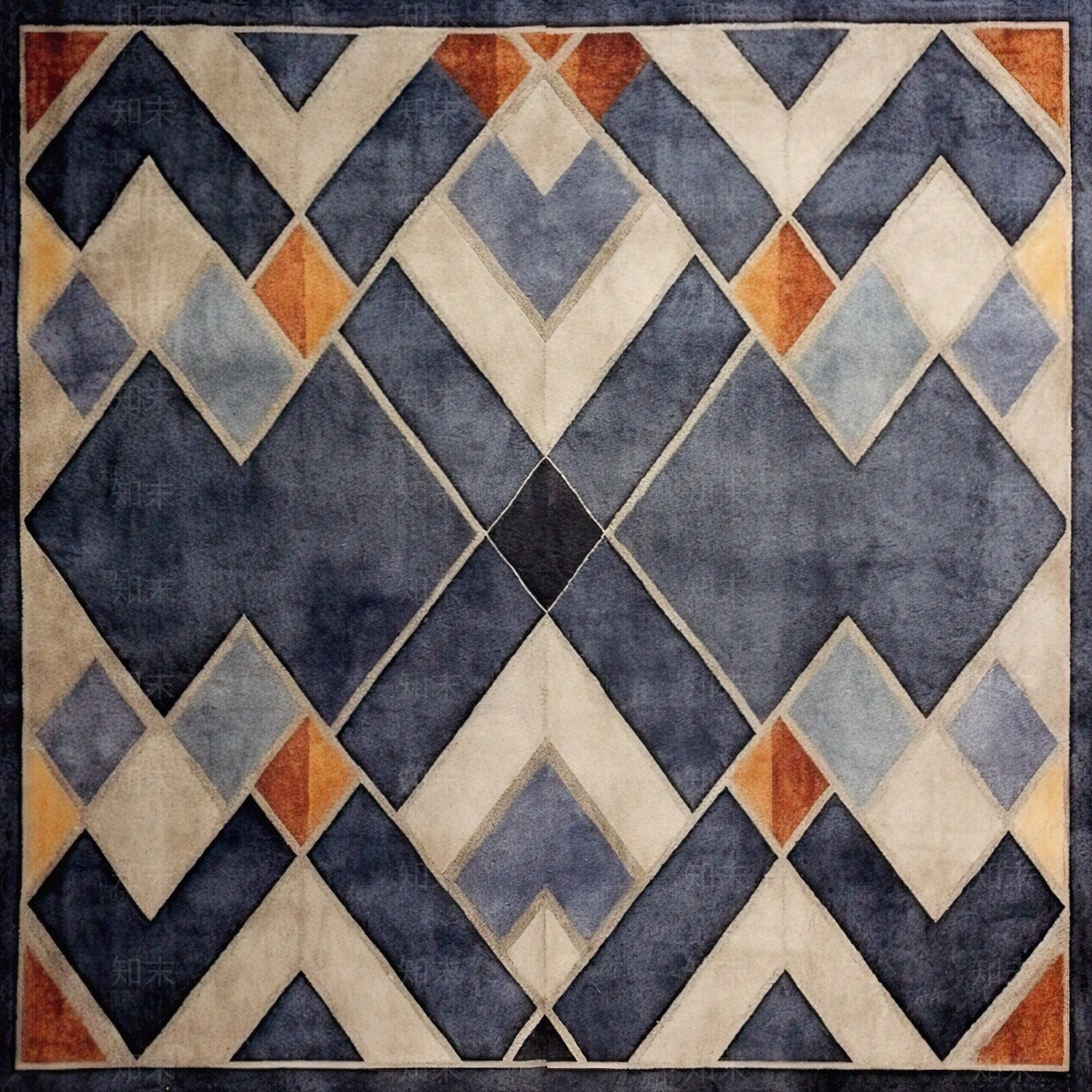 欧式菱形花纹地毯贴图下载【ID:1156088748】