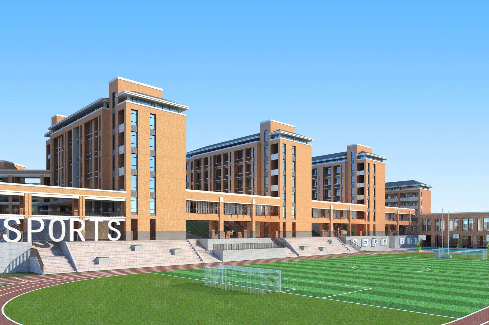 现代学校3D模型下载【ID:1156099504】