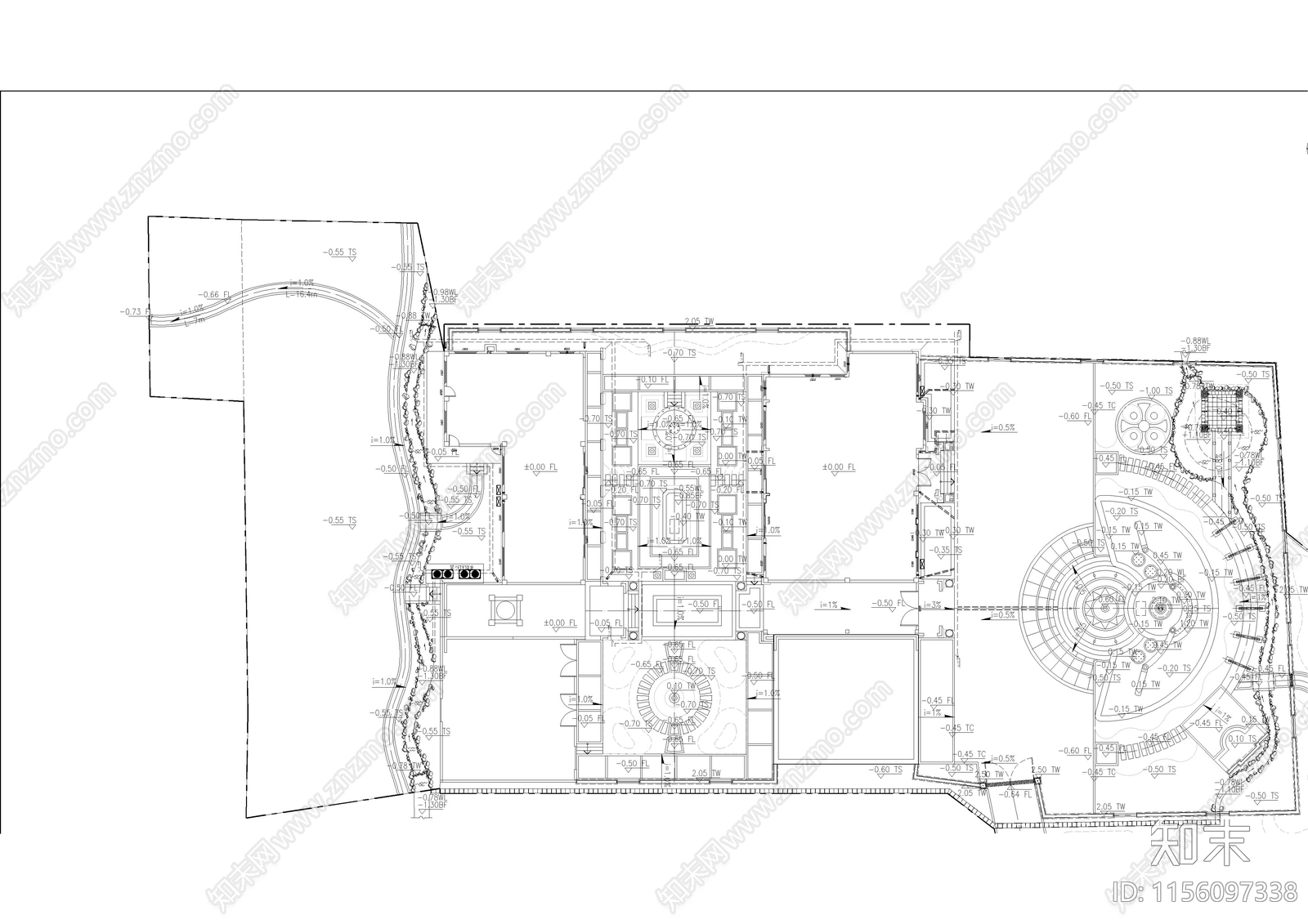 现代田园自建私家别墅花园园cad施工图下载【ID:1156097338】