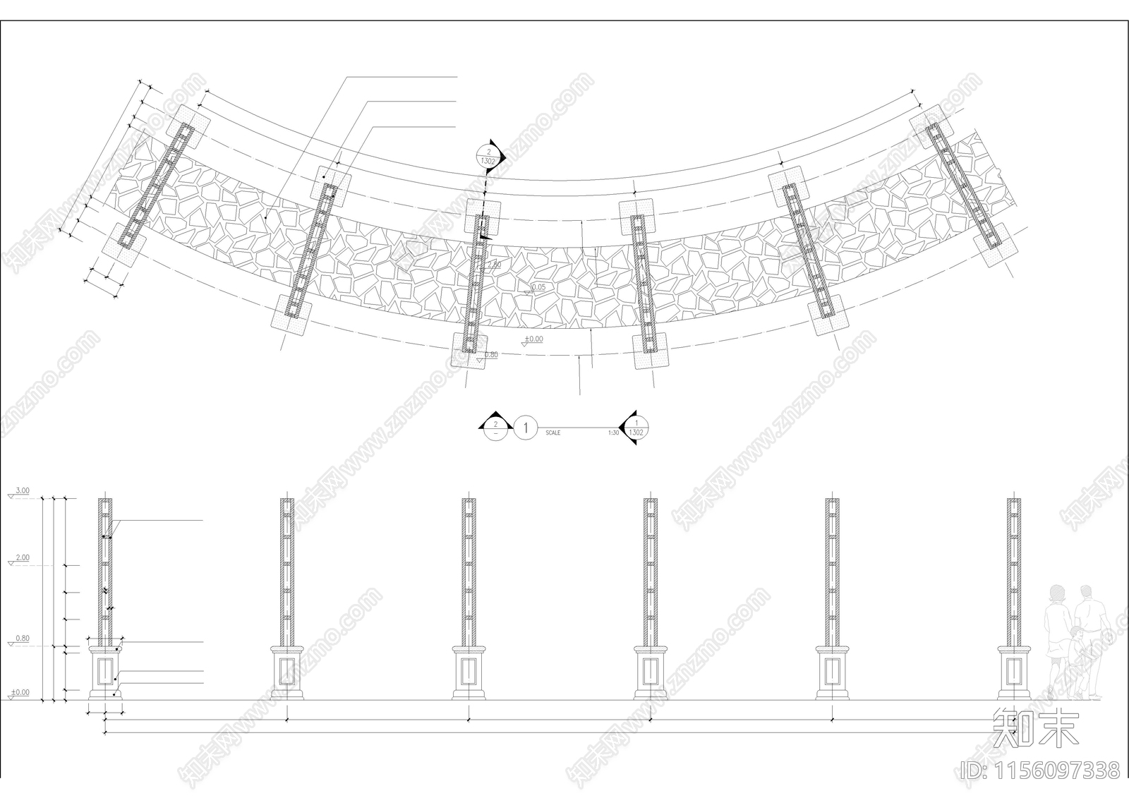 现代田园自建私家别墅花园园cad施工图下载【ID:1156097338】