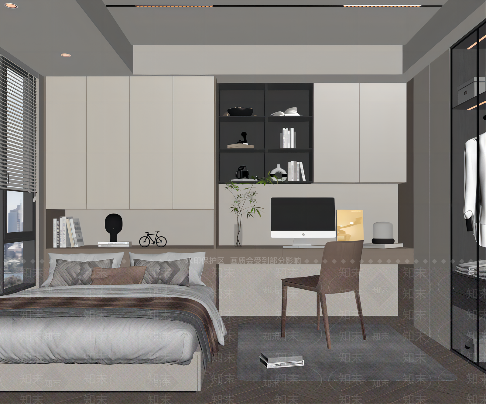 现代榻榻米卧室SU模型下载【ID:1156097211】