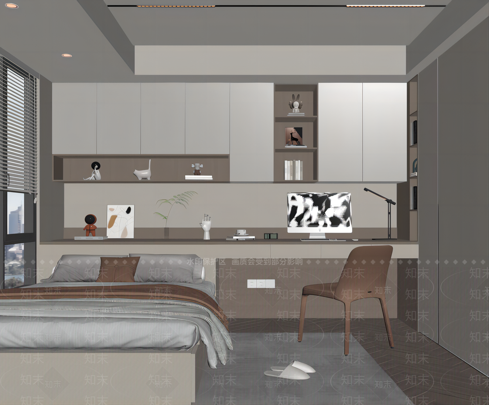 现代榻榻米卧室SU模型下载【ID:1156097484】