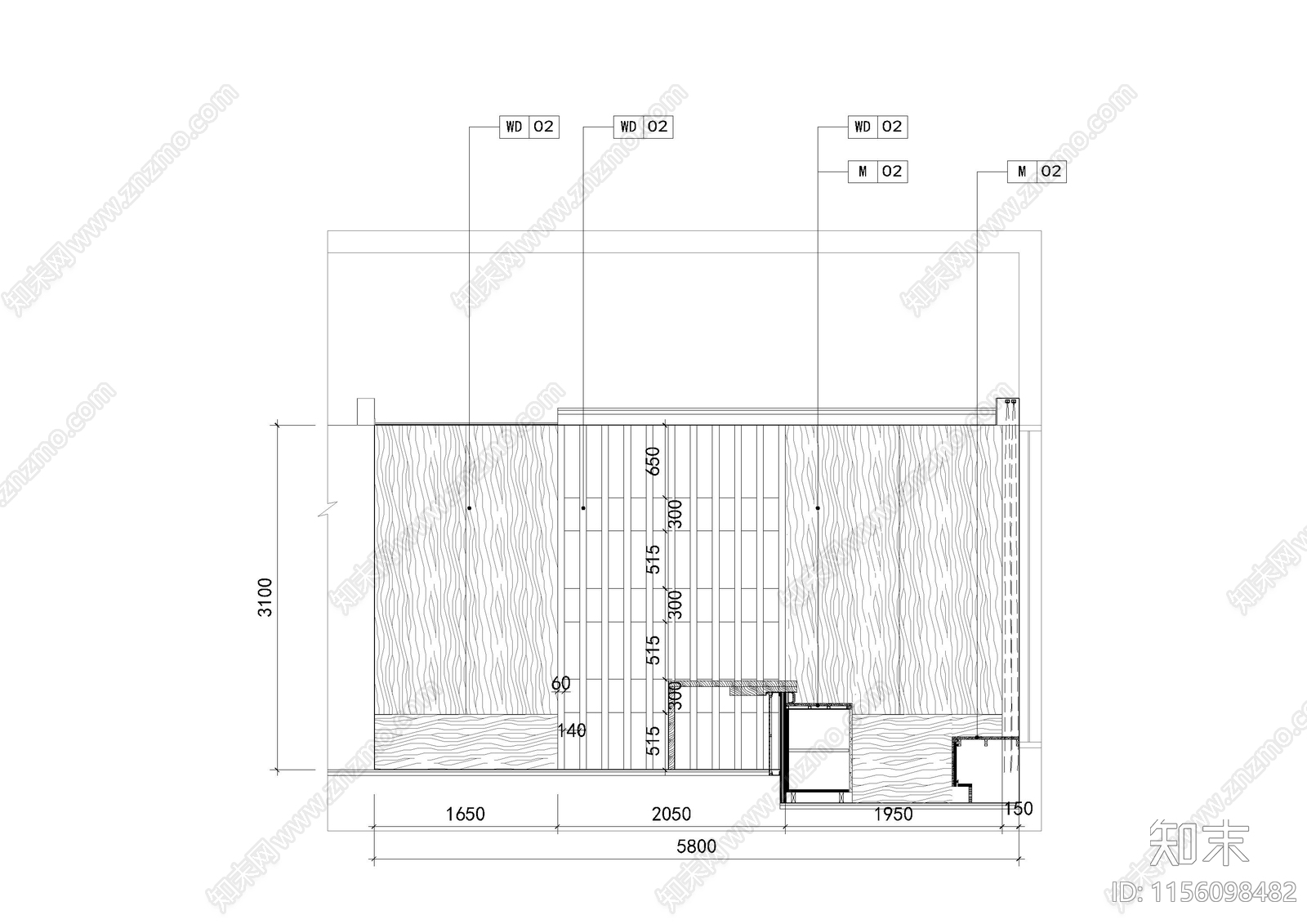 接待大堂平立面cad施工图下载【ID:1156098482】