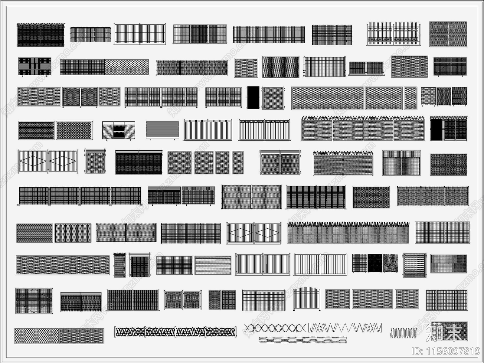 铁丝网护栏施工图下载【ID:1156097819】