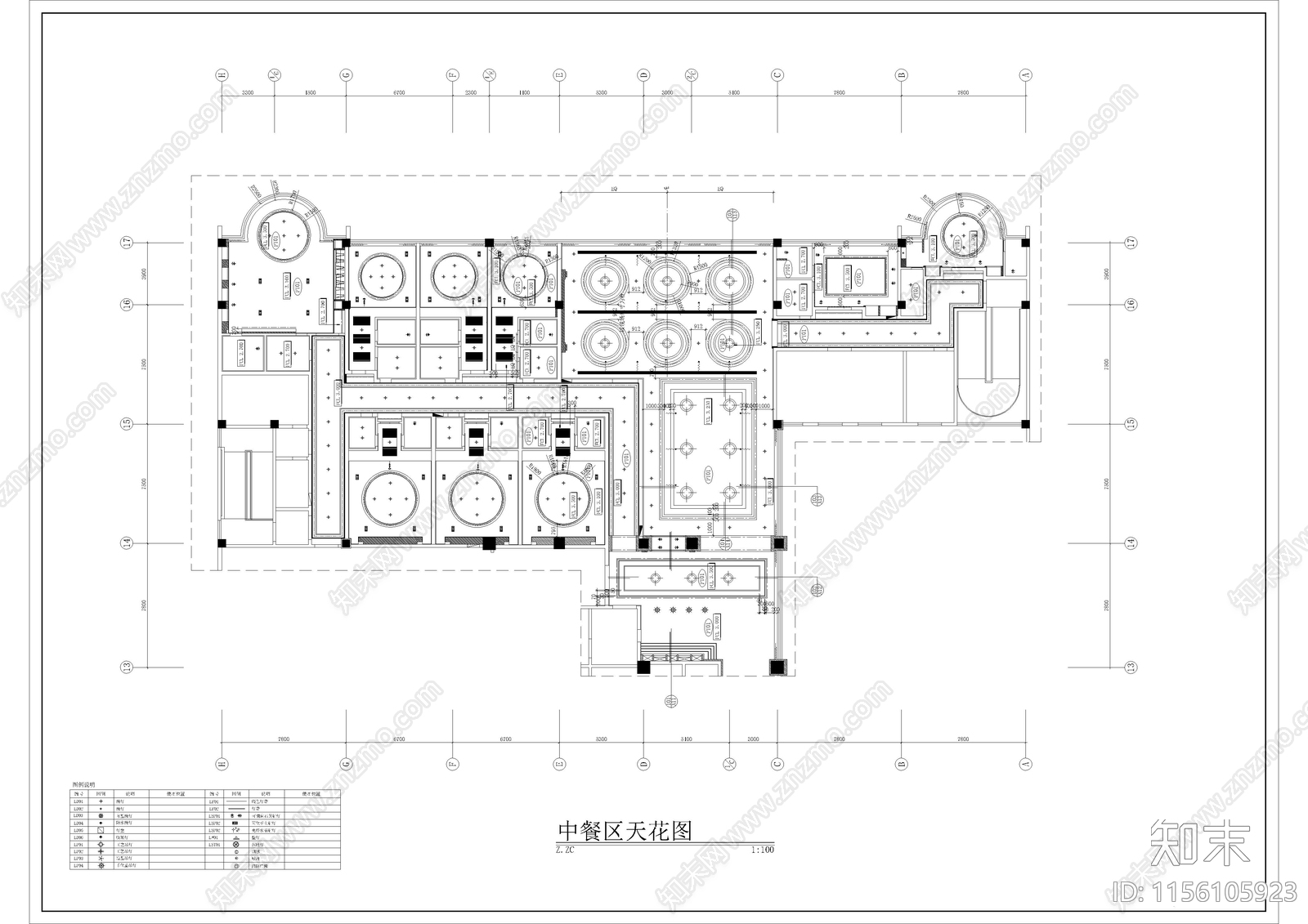 1050㎡中餐厅餐饮空间cad施工图下载【ID:1156105923】