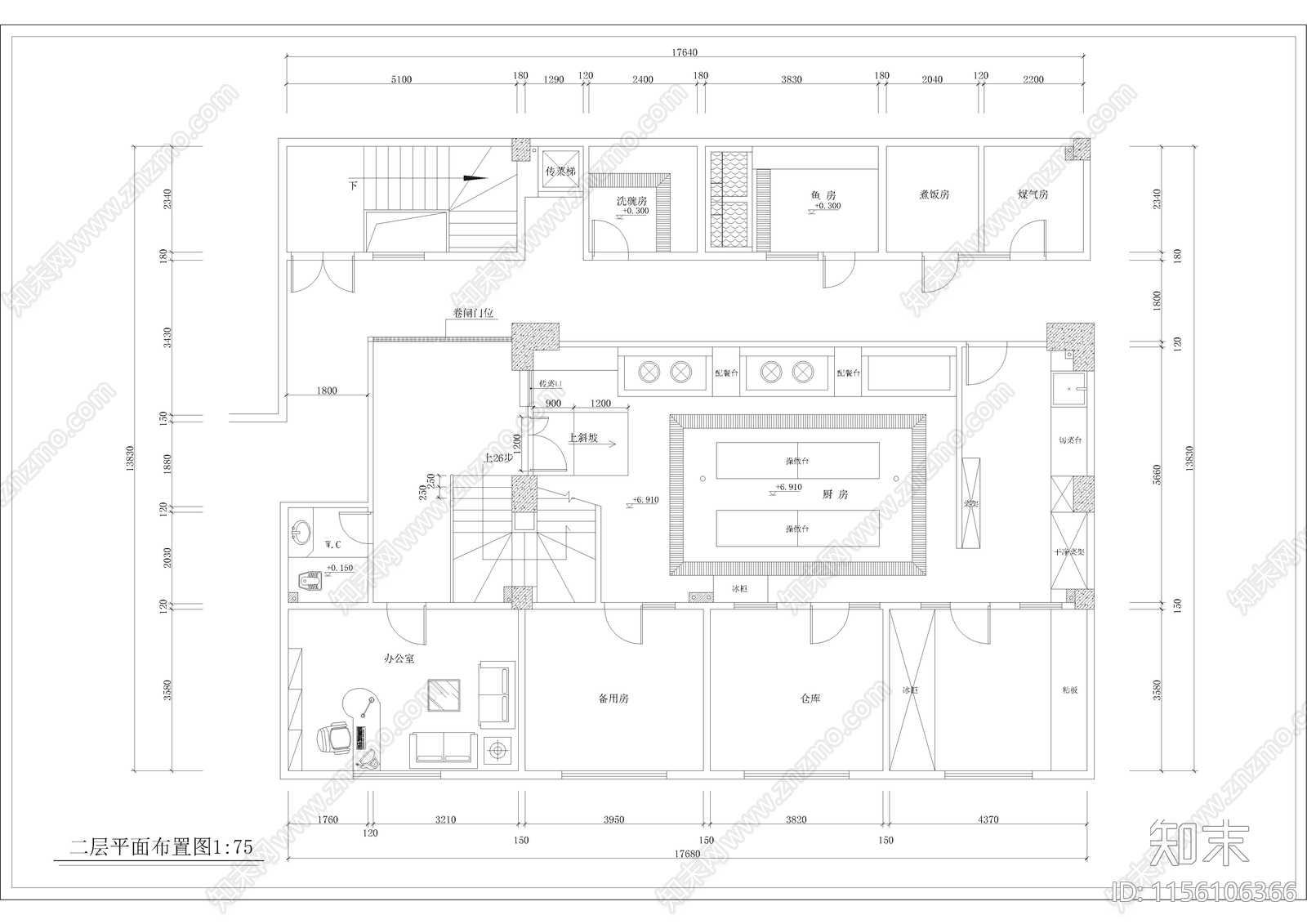 650㎡中餐厅餐饮空间cad施工图下载【ID:1156106366】