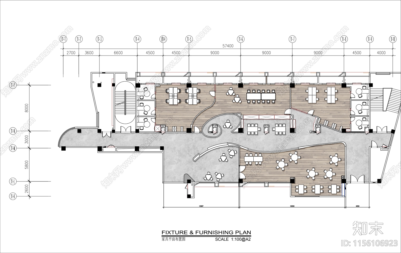 800㎡艺术学校教室平面布置图施工图下载【ID:1156106923】