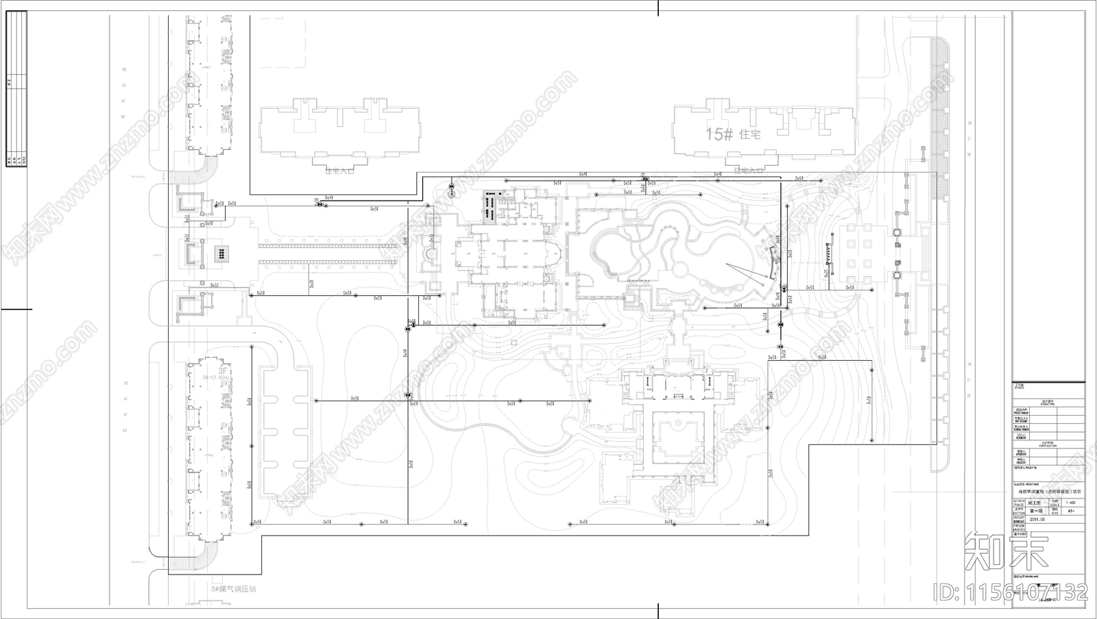 华润住宅小区景观给排水cad施工图下载【ID:1156107132】