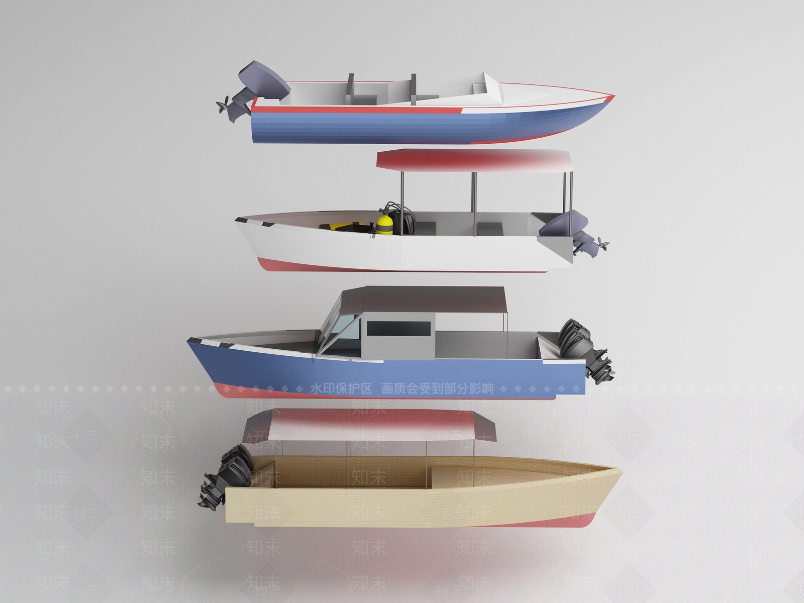 现代游艇3D模型下载【ID:1156107425】