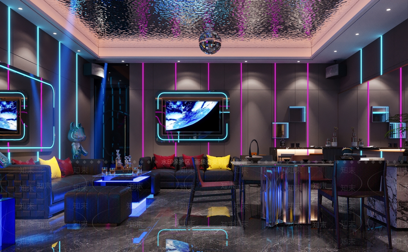 现代KTV包厢3D模型下载【ID:1156108188】
