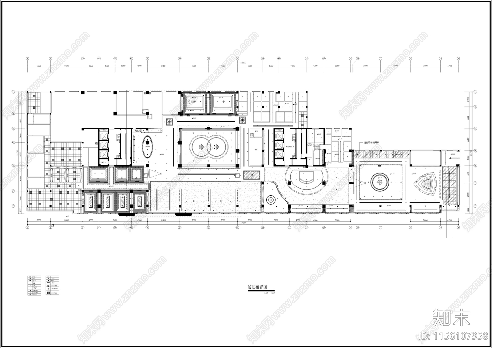 3020㎡中西餐厅餐饮空间cad施工图下载【ID:1156107958】