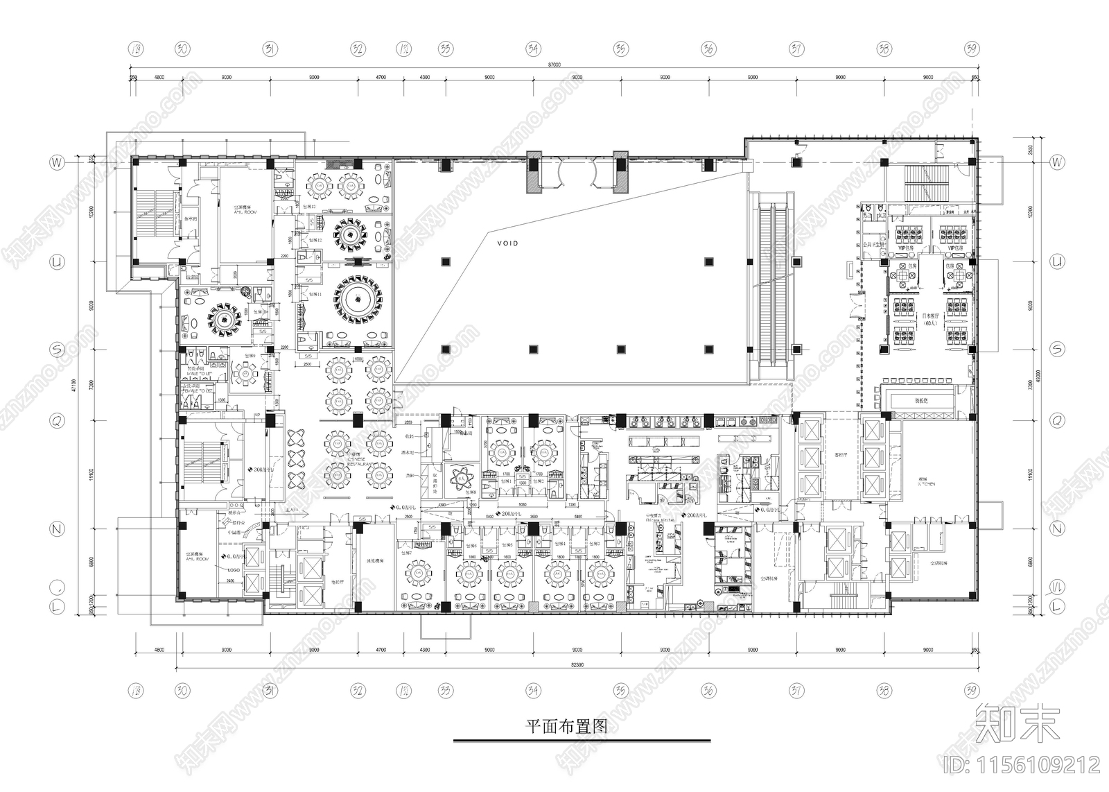 4160㎡中式日式餐厅餐饮cad施工图下载【ID:1156109212】