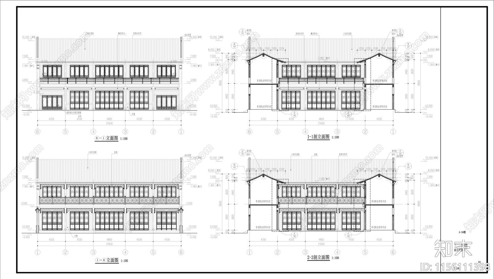 中式古建cad施工图下载【ID:1156111398】