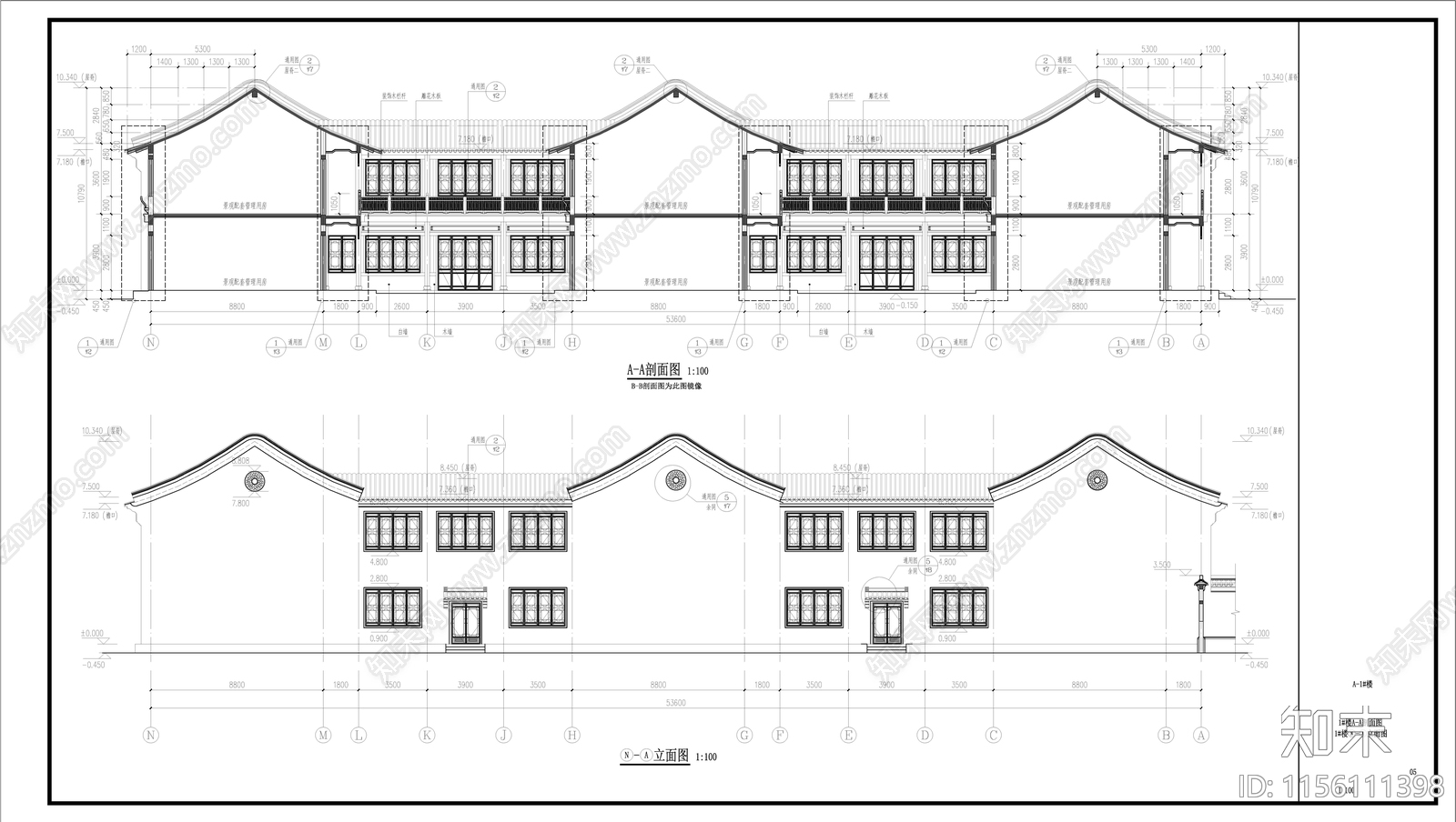 中式古建cad施工图下载【ID:1156111398】