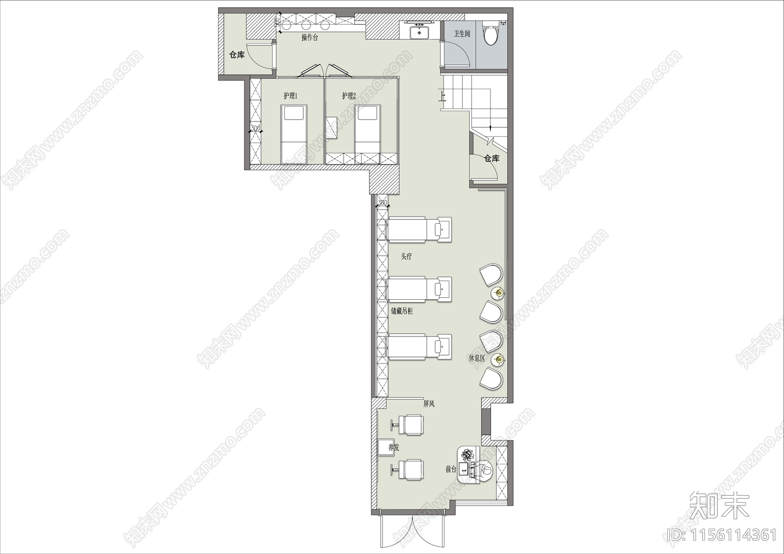 现代养发馆施工图下载【ID:1156114361】
