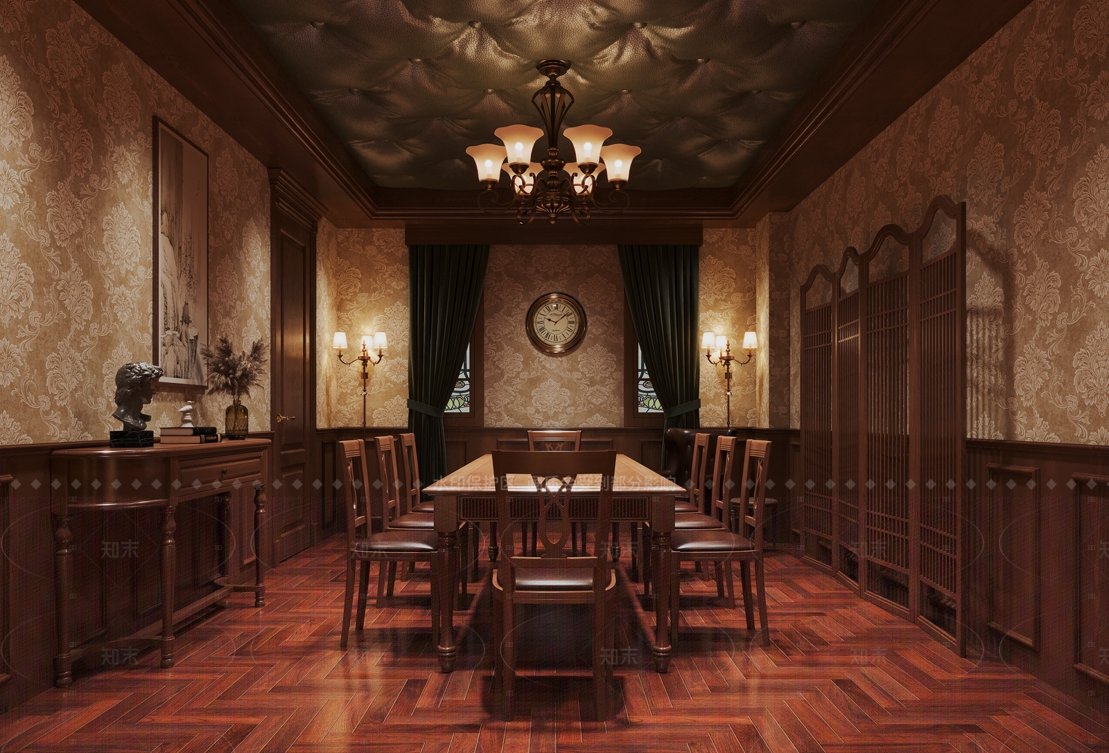 美式会议室3D模型下载【ID:1214562766】