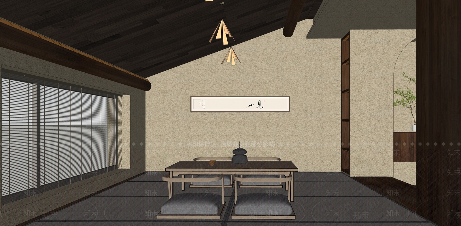 侘寂民宿客房SU模型下载【ID:1156116453】