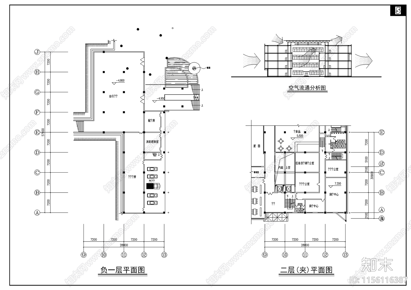 图书馆平面图cad施工图下载【ID:1156116387】