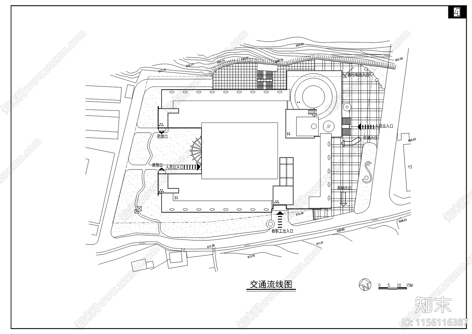 图书馆平面图cad施工图下载【ID:1156116387】