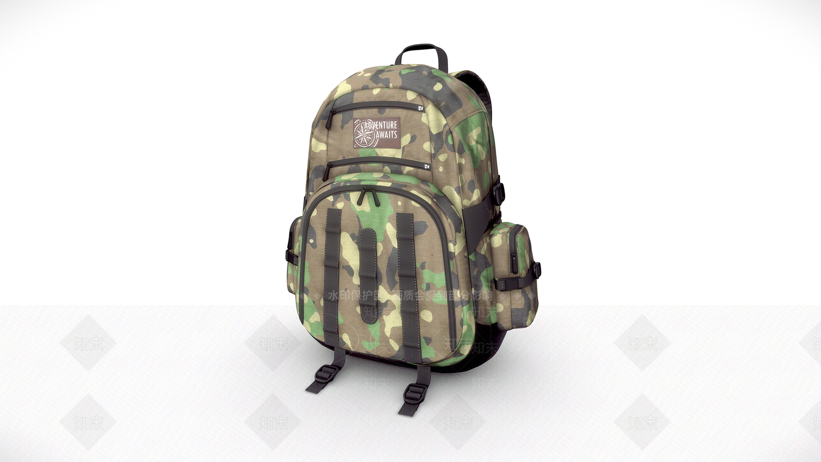 迷彩背包3D模型下载【ID:1156116526】