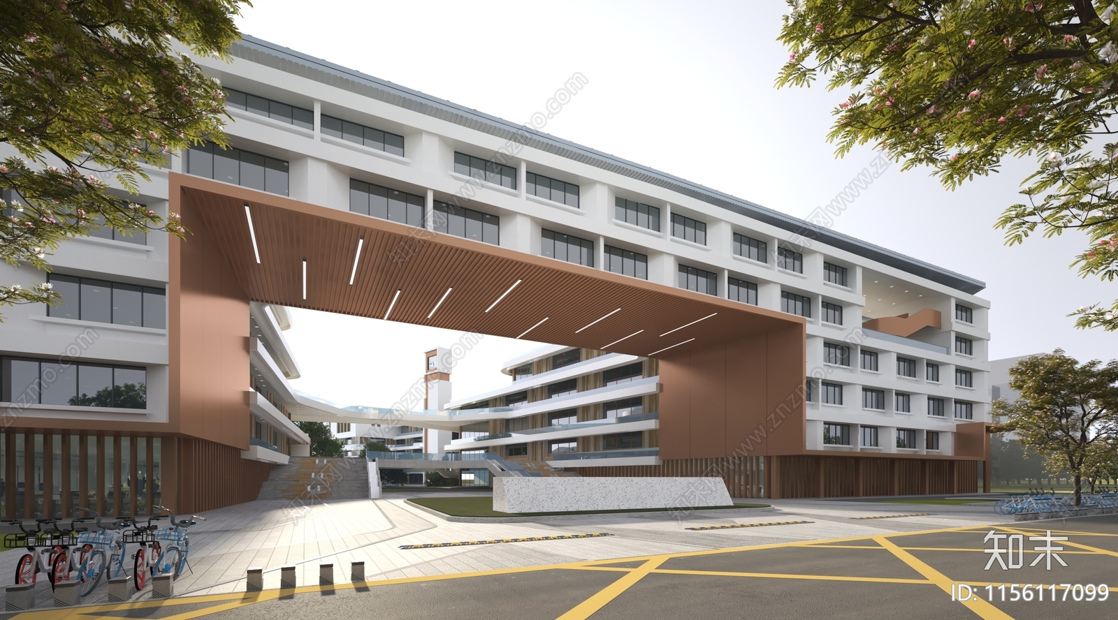 现代大学建筑3D模型下载【ID:1156117099】