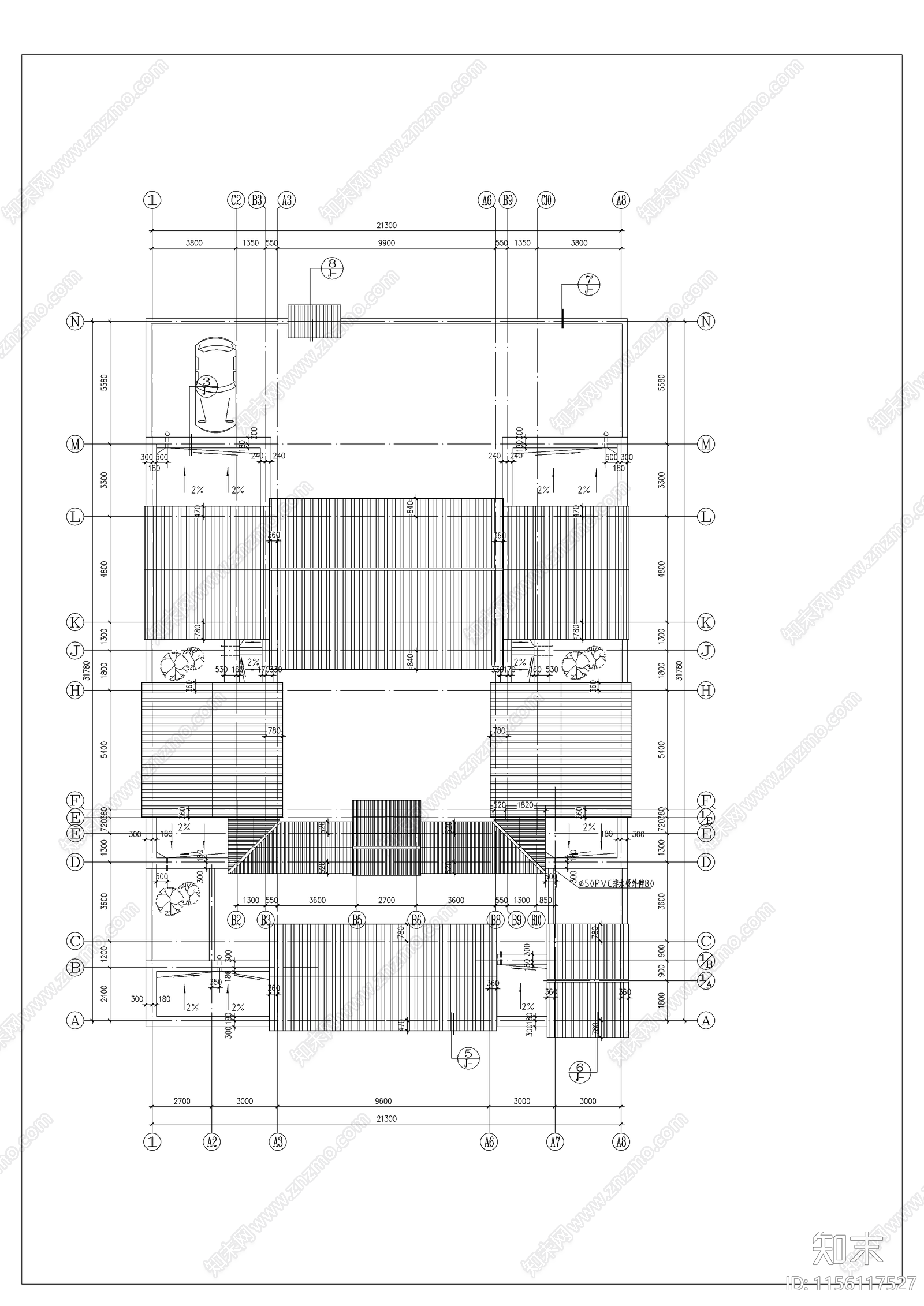 四合院住宅方案cad施工图下载【ID:1156117527】