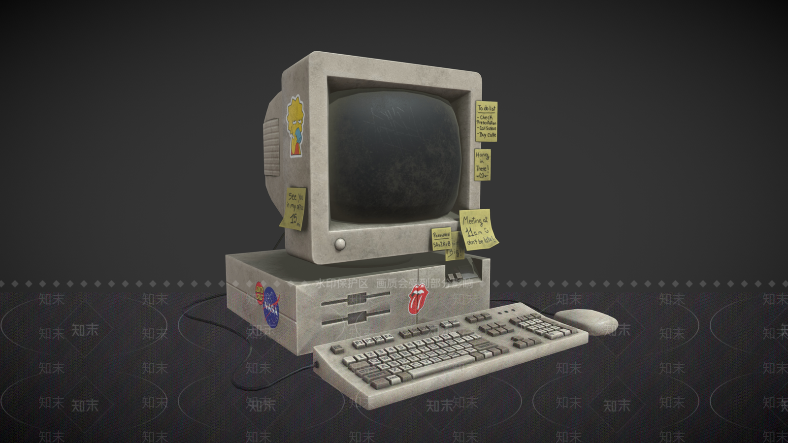 台式电脑3D模型下载【ID:1156120657】