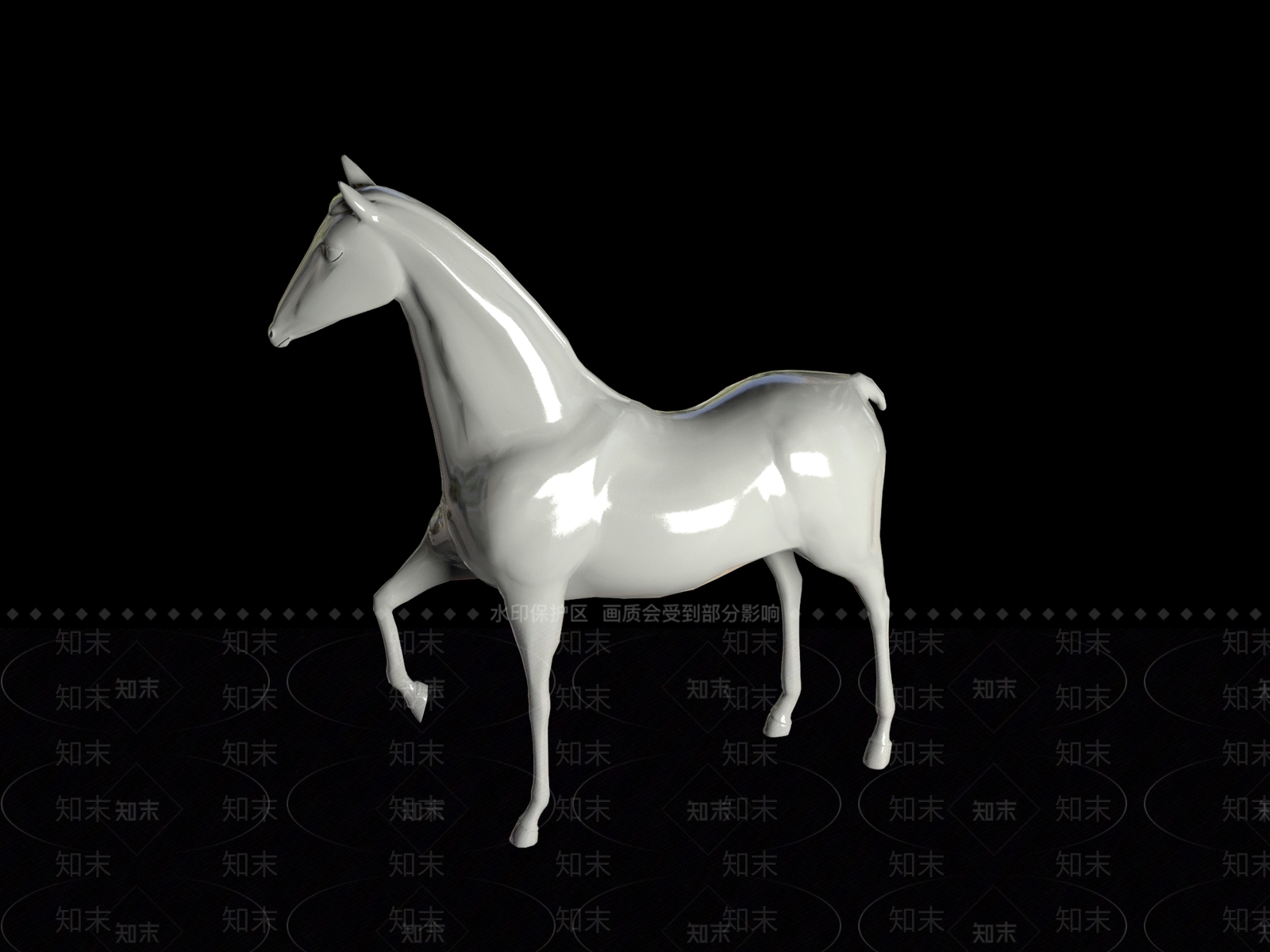 现代瓷器马匹摆件3D模型下载【ID:1156123362】