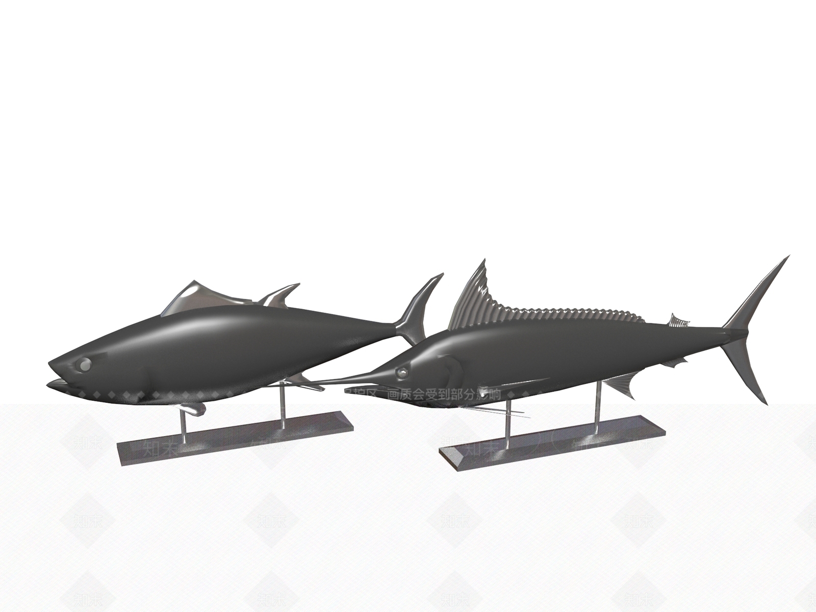 现代鱼类摆件饰品3D模型下载【ID:1156123785】