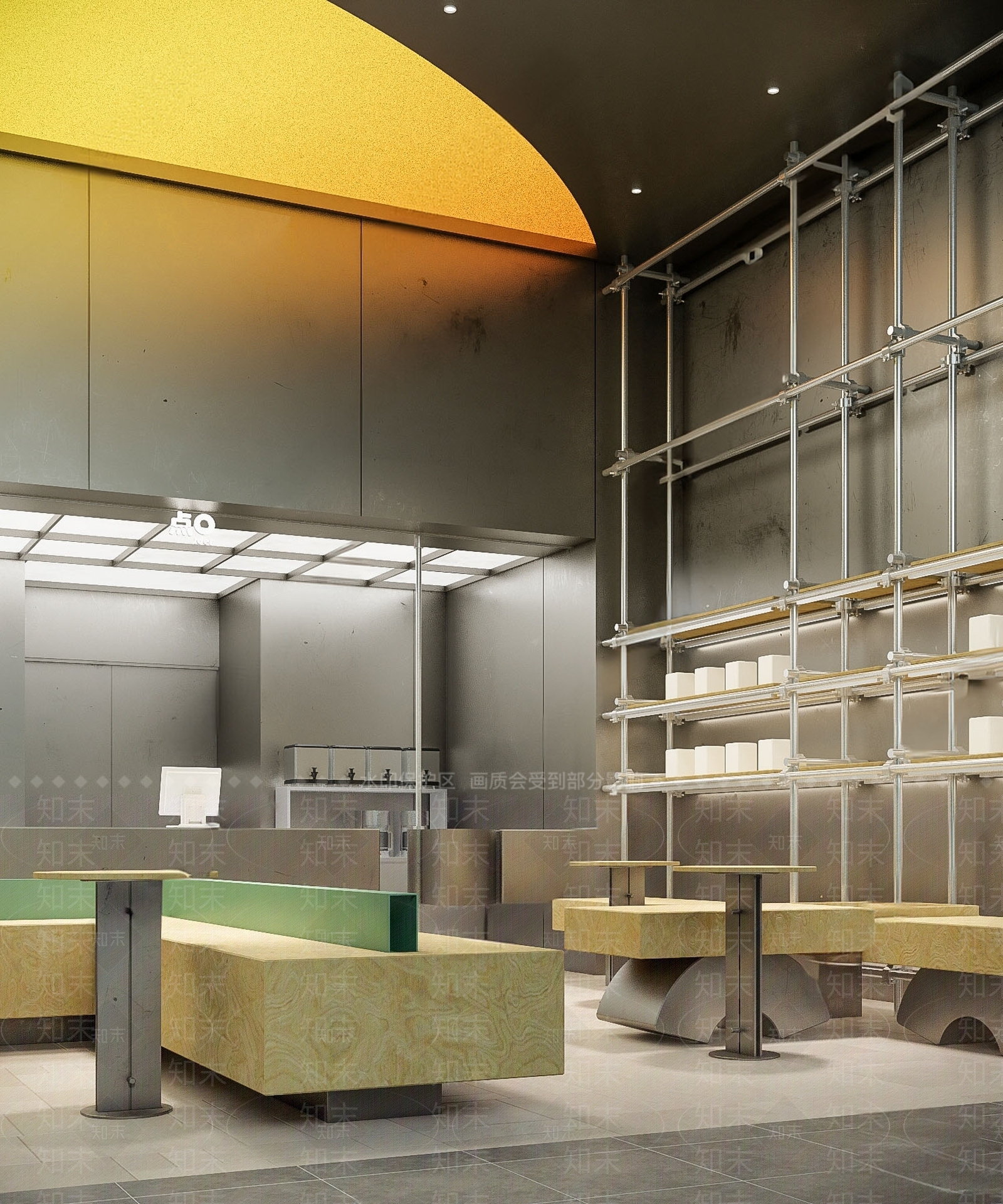 现代奶茶店3D模型下载【ID:1214354714】