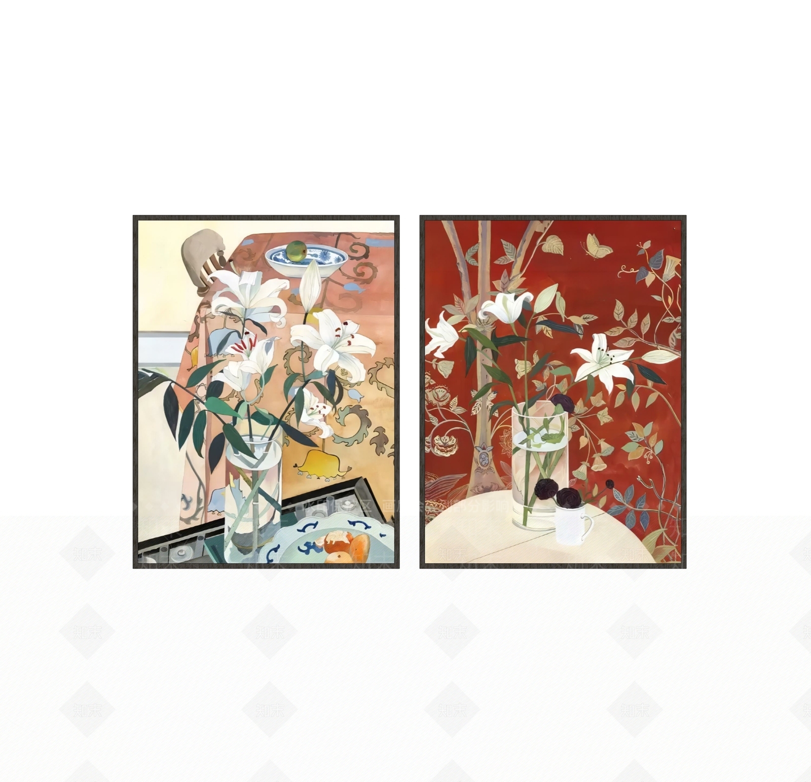 法式挂画组合SU模型草图