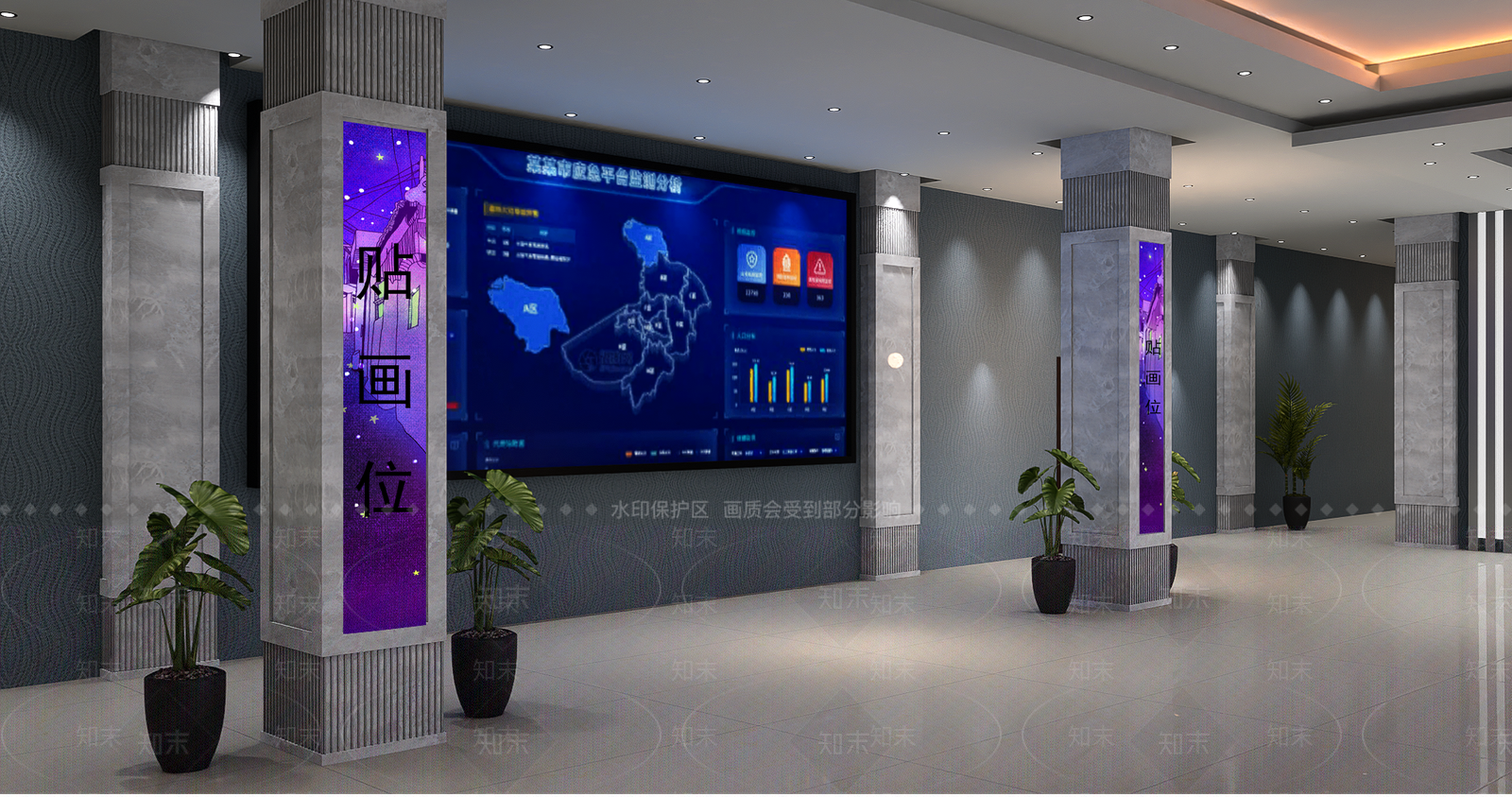 现代地质局大厅SU模型下载【ID:1156410627】