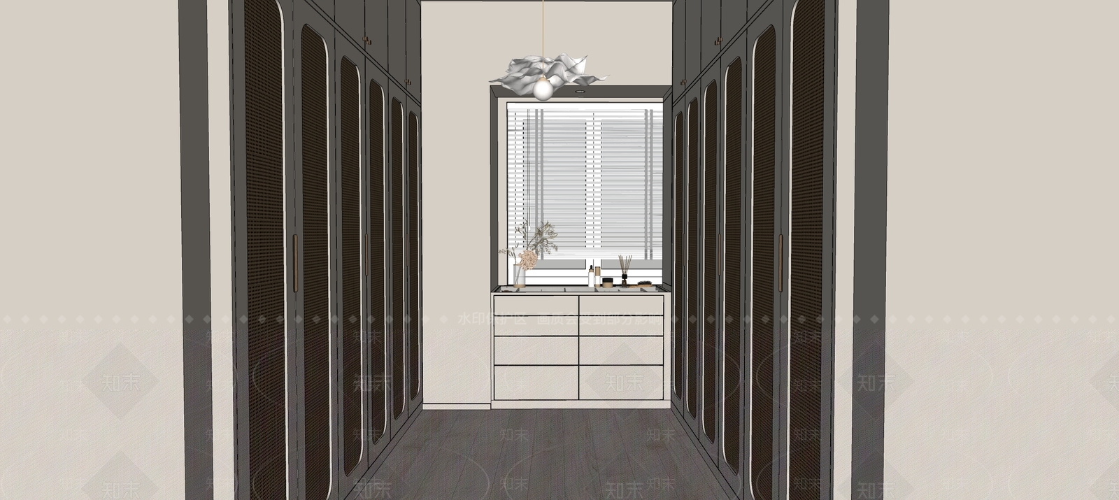 现代衣帽间SU模型下载【ID:1156129260】