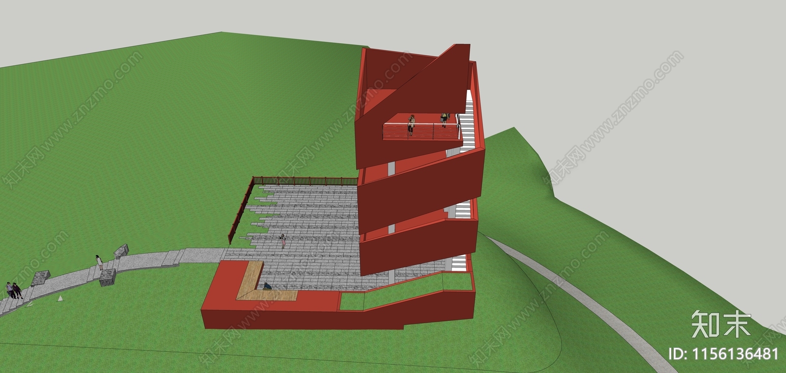 现代红色革命文化瞭望塔SU模型下载【ID:1156136481】
