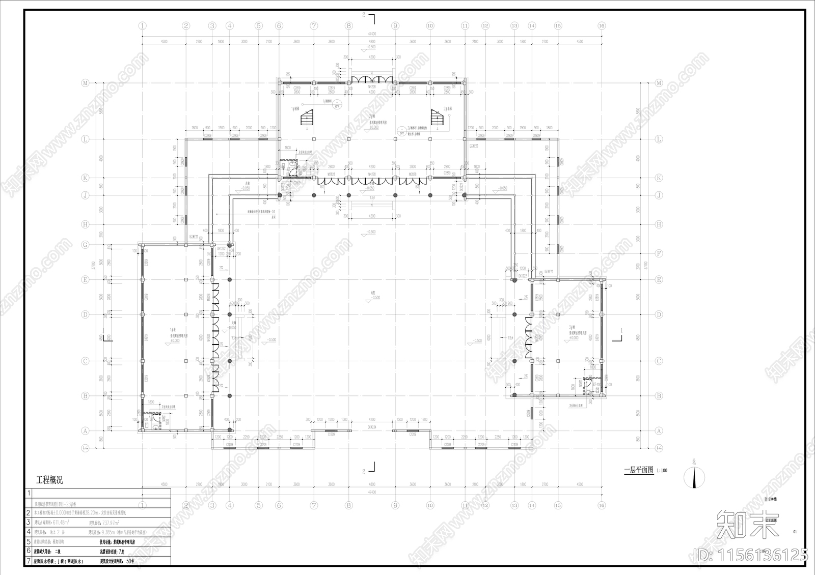 中式古建硬山建筑cad施工图下载【ID:1156136125】