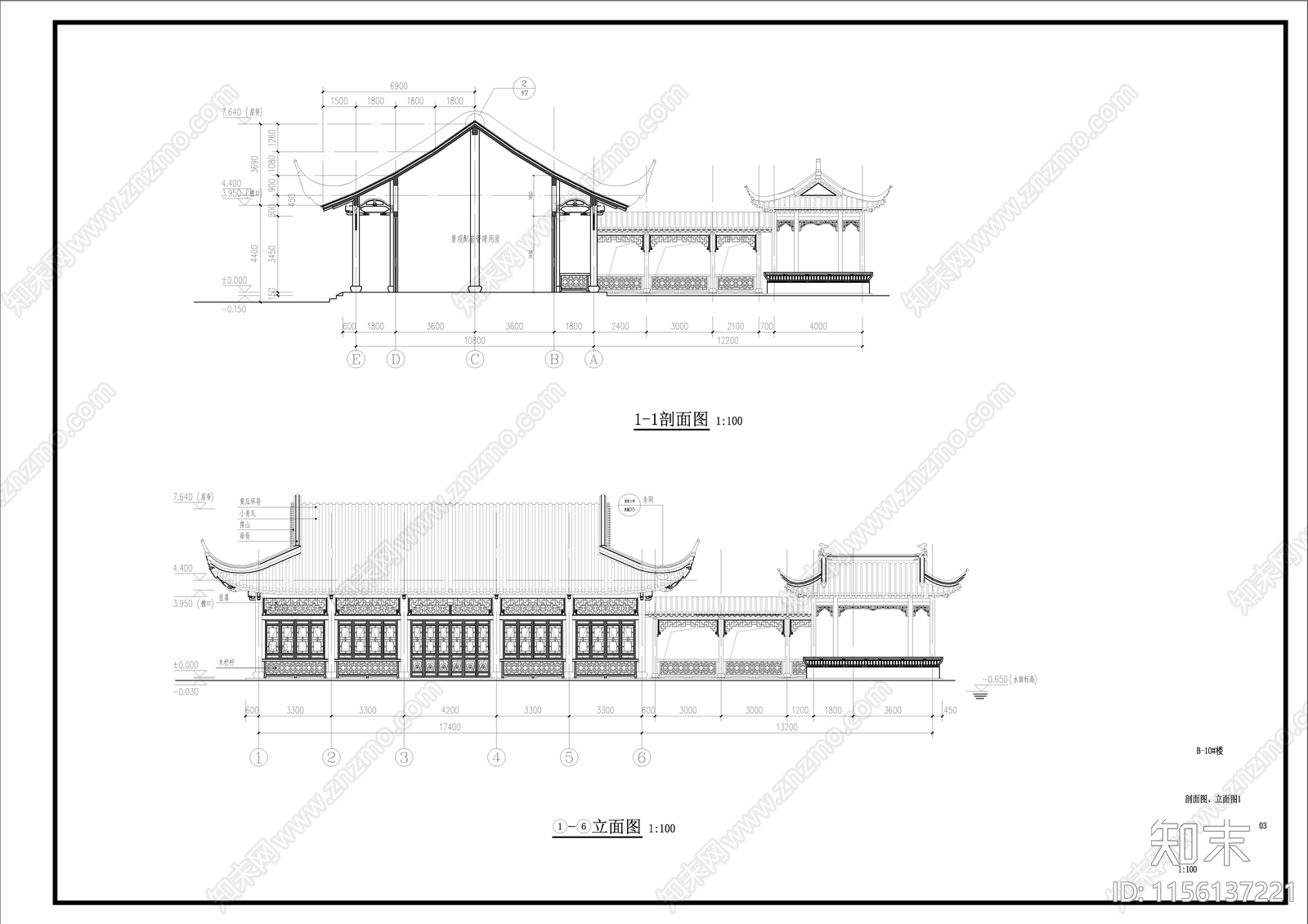 中式古建歇山建筑施工图下载【ID:1156137221】