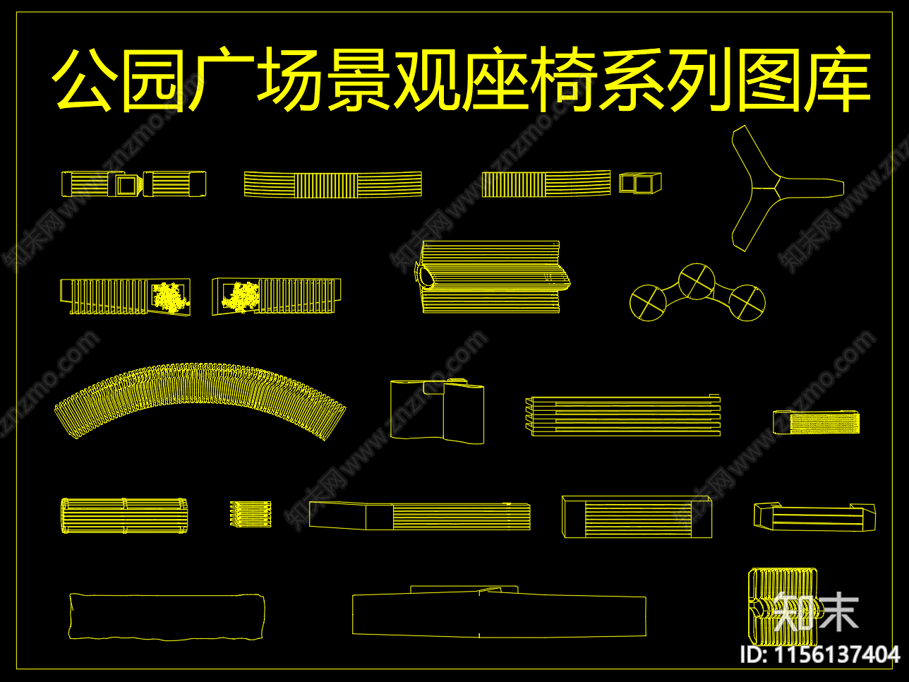 景观坐凳CAD图纸