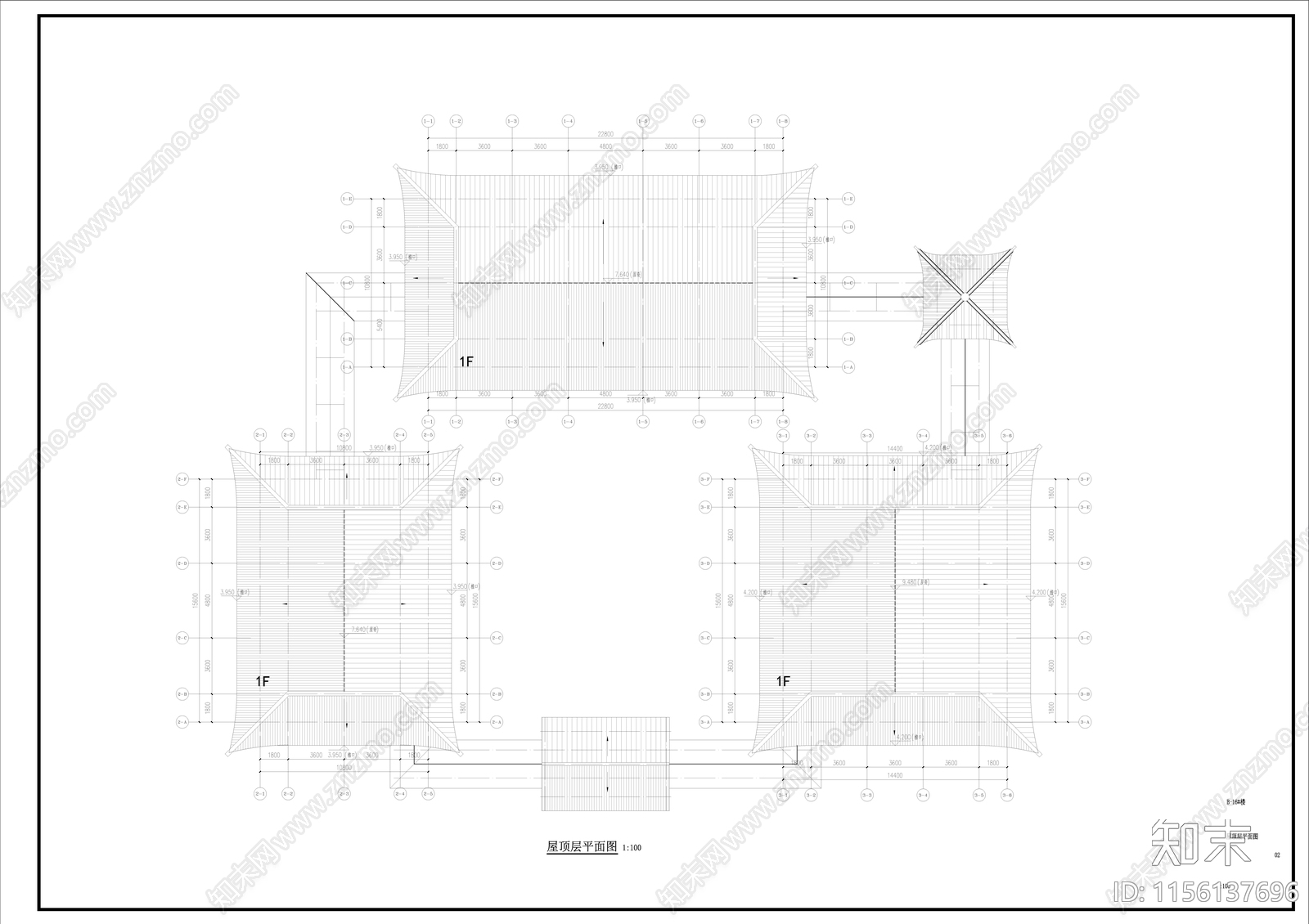 中式古建歇山建筑cad施工图下载【ID:1156137696】